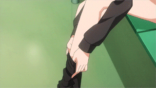 GIFs from OVA of Accel World. Hime putting pantyhose. - Forums